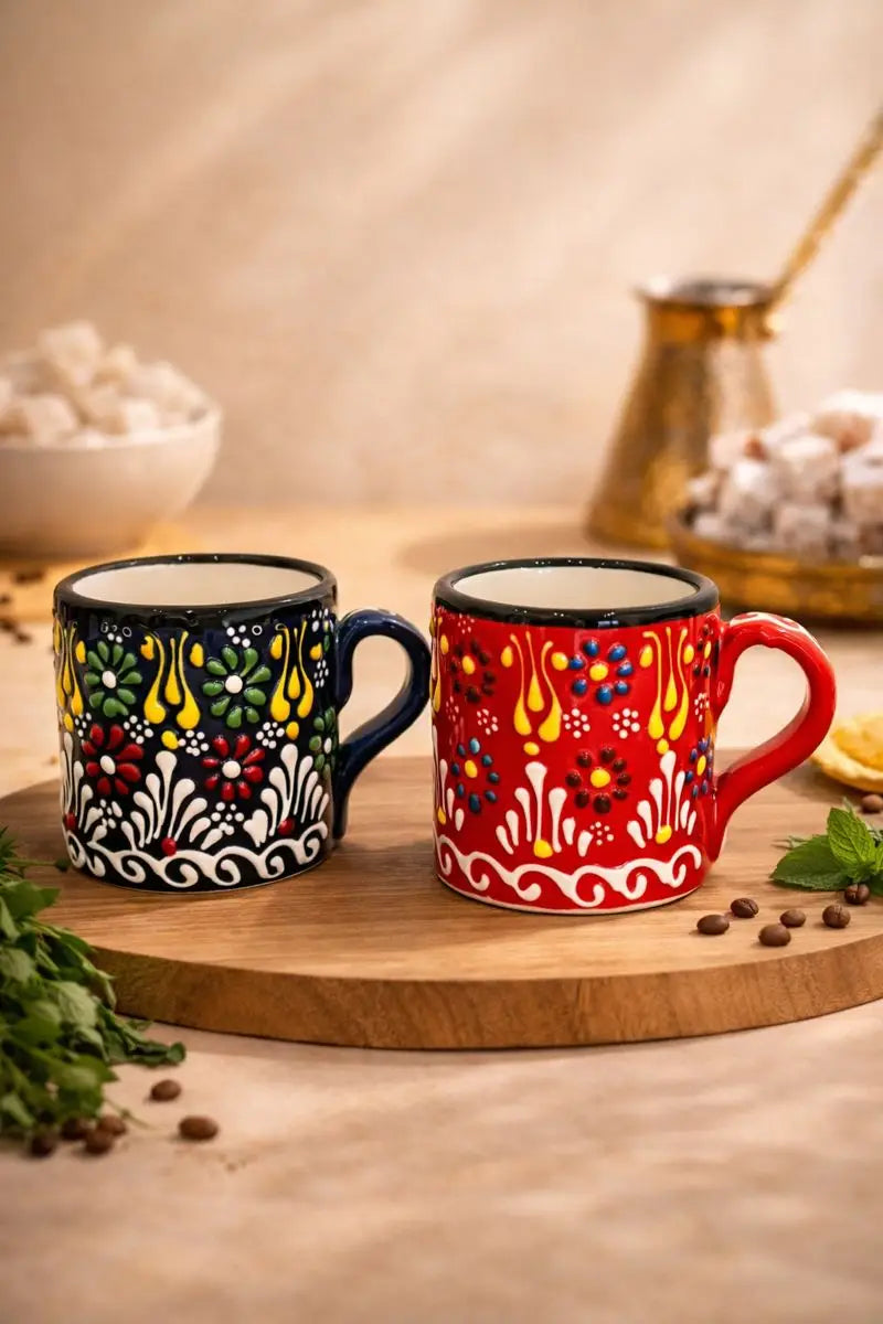 Orientalische Keramiktasse – handbemalt & dekorativ – Orient Art Studio