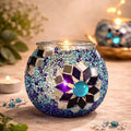 DIY Mosaik-Kerzenhalter Set – Blau | Bastelset mit Glasmosaik & Teelicht