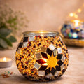 DIY Mosaik-Kerzenhalter Set - Braun | Bastelset mit Glasmosaik & Teelicht
