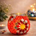 DIY Mosaik-Kerzenhalter Set – Rot | Bastelset mit Glasmosaik & Teelicht